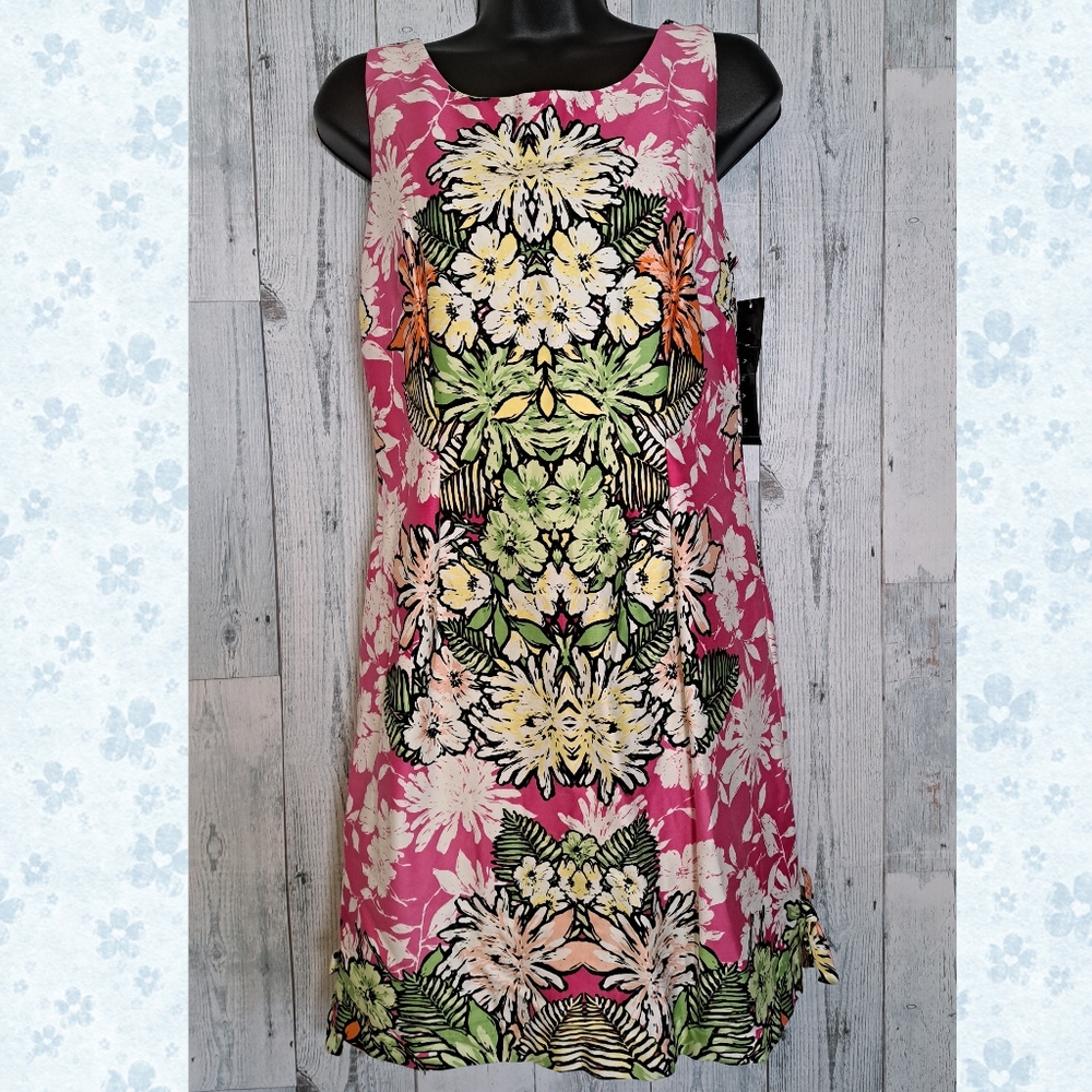 Tiana B Floral Sleeveless Cotton Dress 8 Petite